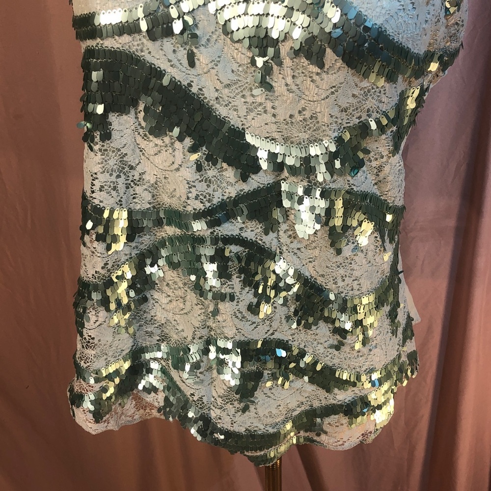 Rue21 Green Sequin Tank Top Size Medium Large - Picture 8 of 8